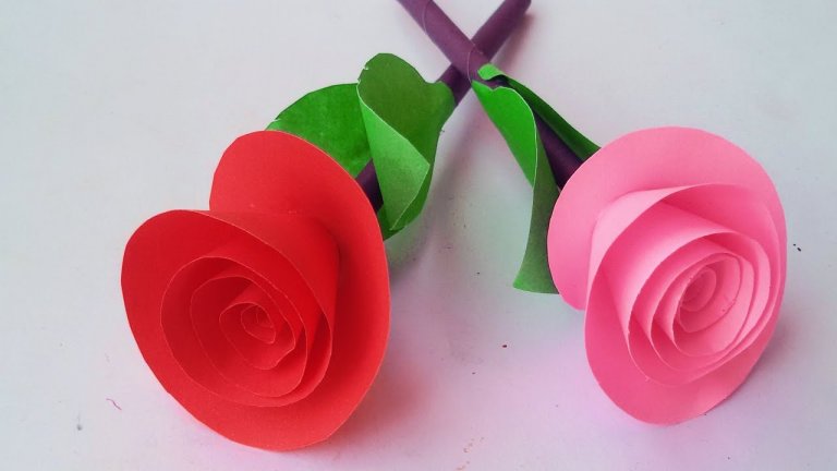 آموزش ساخت گل رز کاغذی / روش ساده برای درست کردن گل رز کاغذی